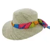 Casquette Paille Giuditta 70's Ruban Fantaisie - Traclet Reference : 4842 | Chapellerie Traclet