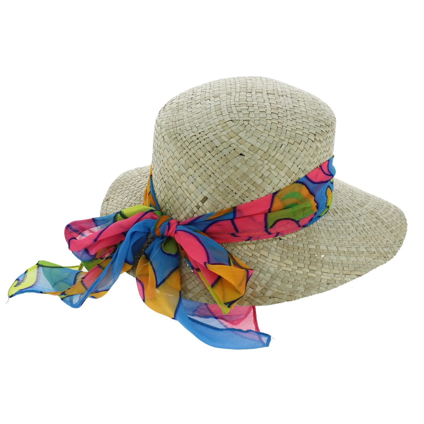Giuditta 70's Straw Cap with Fancy Ribbon - Traclet Reference: 4842 | Traclet Hat Shop