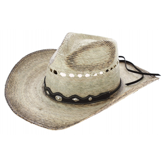 Buffalo Riding Cowboy Hat Natural Straw - Traclet