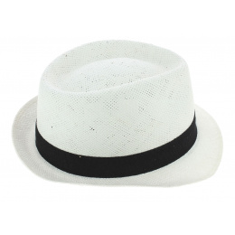 Chapeau Trilby Navagio Paille Papier Blanc - Fléchet