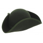 Aristocrat Tricorn Hat Green Wool Felt - Traclet