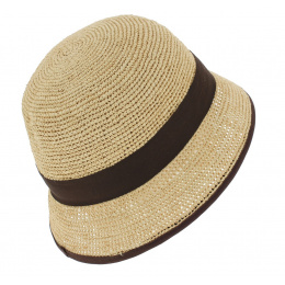 AYLA Natural Panama Cloche Hat - Crambes