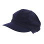 Navy Blue Cotton Newsboy Cap - Traclet