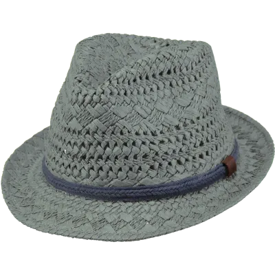 Chapeau Trilby Ibiza Papier Dark Celadon Gris - Barts Reference : 8133 | Chapellerie Traclet