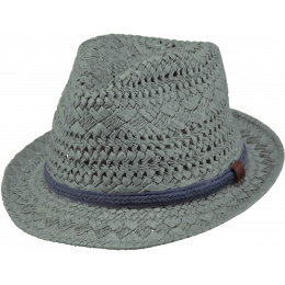 Trilby Hat Ibiza Paper Dark Celadon Grey - Barts