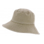Detente Wide Brim Cotton Beige Bucket Hat - Crambes