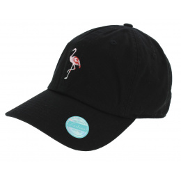 Black Cotton Flamingo Baseball Cap - Kbethos