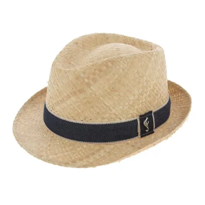 Beige Straw Trilby Hat - Fléchet Reference: 8163 | Traclet Hat Shop