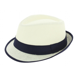 White Straw Paper Trilby Hat for Kids - Traclet