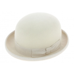 White Wool Felt Melon Hat - Guerra