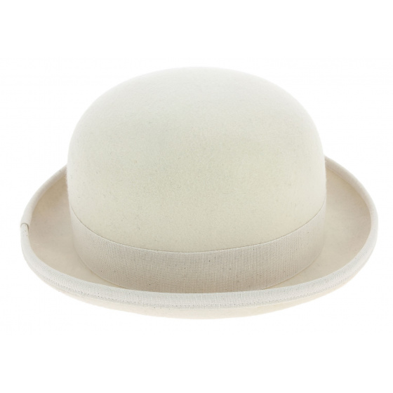 White Wool Felt Bowler Hat - Guerra