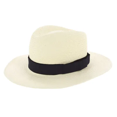 Chapeau Fedora Panama Blanc Personnalisable Reference : 8179 | Chapellerie Traclet