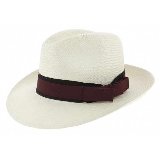 Chapeau Fedora Blanc Panama Personnalisable - Traclet Chapeau Fedora Blanc Panama Personnalisable - Traclet