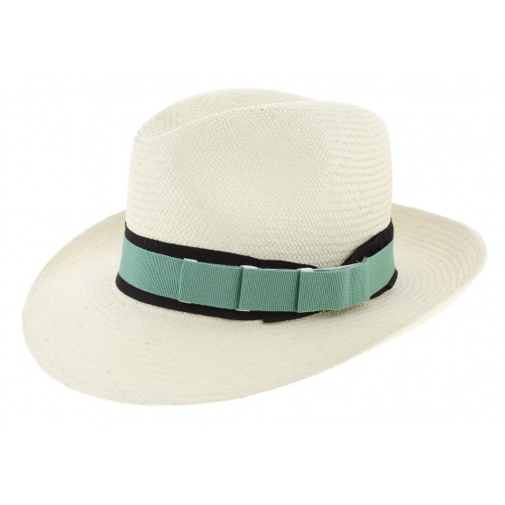Chapeau Fedora Blanc Panama Personnalisable - Traclet Chapeau Fedora Blanc Panama Personnalisable - Traclet