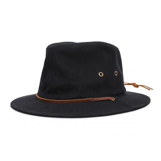 Black Cotton Penn Fedora Hat - Brixton