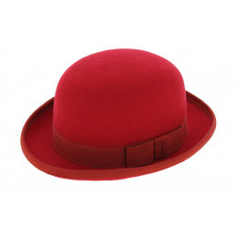 Bowler hat - Red Wool felt