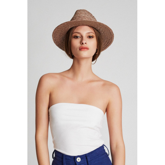 Chapeau Fedora Lera Paille Rose - Brixton
