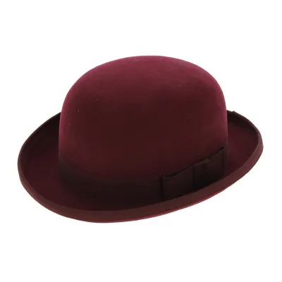 Burgundy wool felt bowler hat Reference: 4276 | Traclet Hatmakers