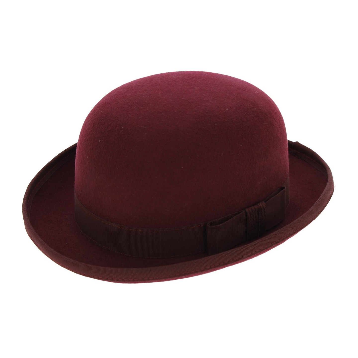 Chapeau Melon Feutre laine Bordeaux - TRACLET