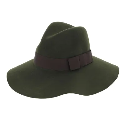 Piper Olive Wool Felt Wide Brim Hat - Brixton Reference: 5750 | Traclet Hat Shop