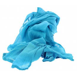 Chèche Touareg Bi Couleur Bleu & Gris coton - Traclet