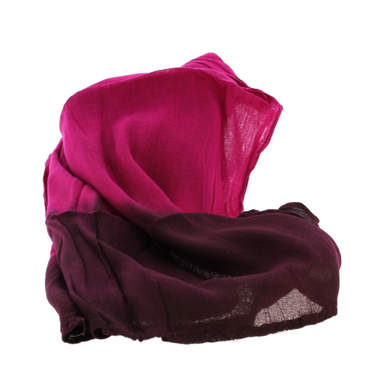 Chèche Touareg Bi Couleur Fuchsia & Aubergine coton - Traclet