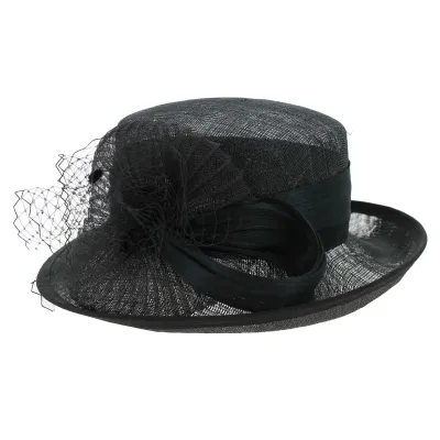 Black ISA Straw Banquière Style Ceremonial Hat - Traclet