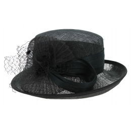 Accessoires Chapeaux et casquettes Chapeaux de cérémonie chapeau noir de cérémonie Petit chapeau vintage a voillette 