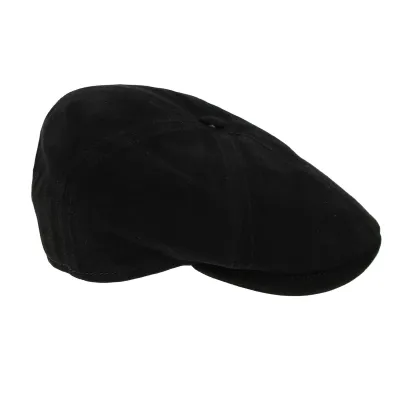 Arnold Forks Black Lamb Leather Cap - Traclet Reference: 8232 | Traclet Hat Shop
