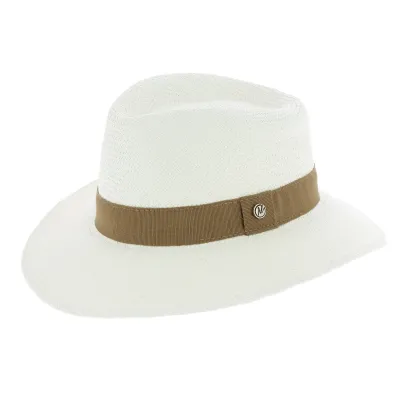Chapeau Traveller Libertad Panama Blanc / Marron - Traclet Reference : 8233 | Chapellerie Traclet