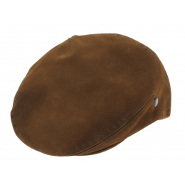 Flat Caramel Leather Cap