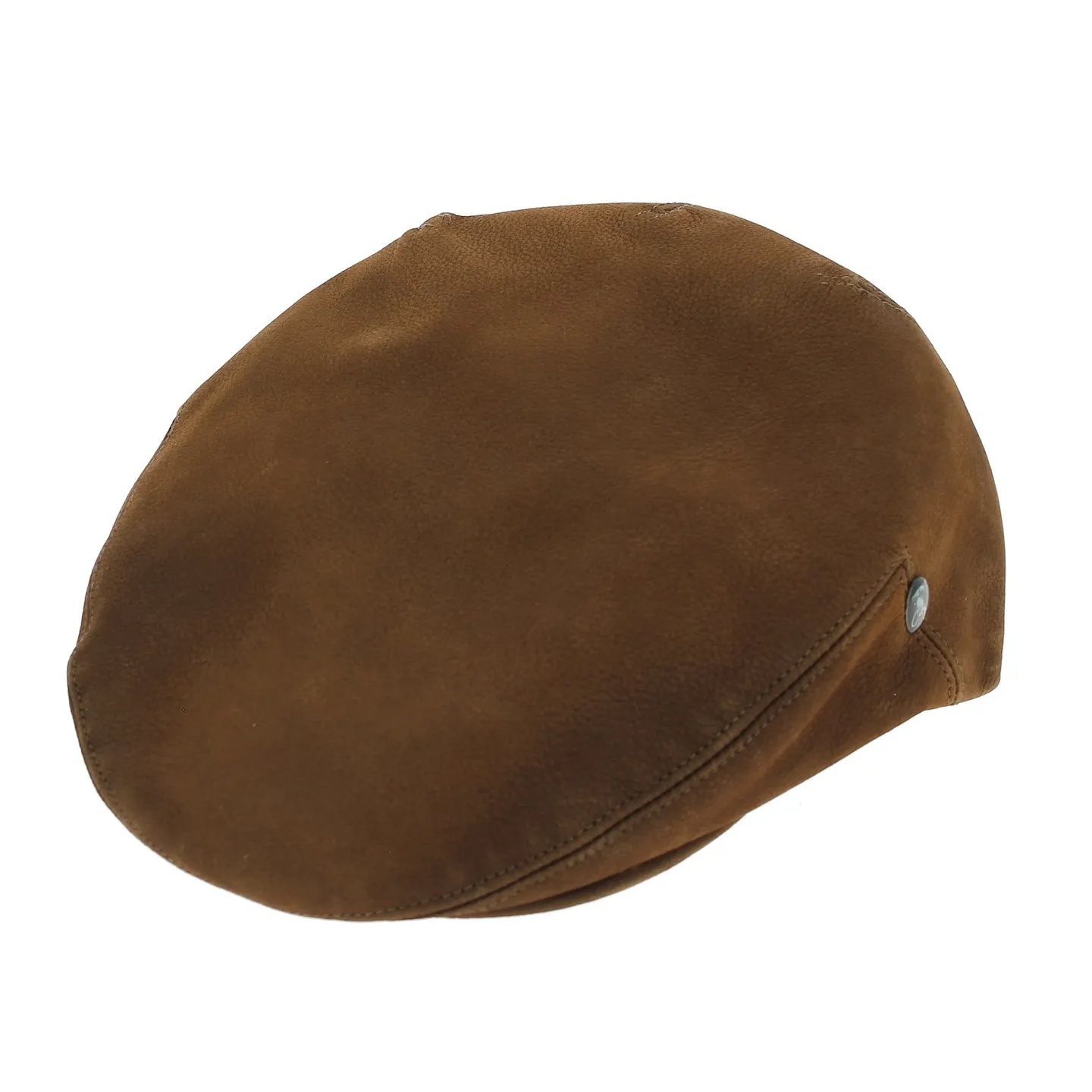 casquette cuir plate caramel - achat casquette cuir Reference : 8258 | Chapellerie Traclet