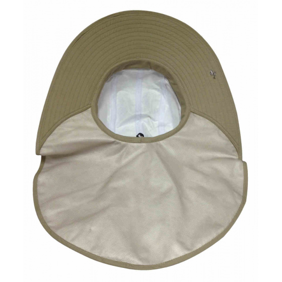 Beige High Protection Neck Cover Hat - Soway