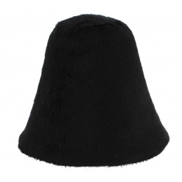 Felt cloche hat fur