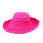 Fuchsia fabric wide-brim hat
