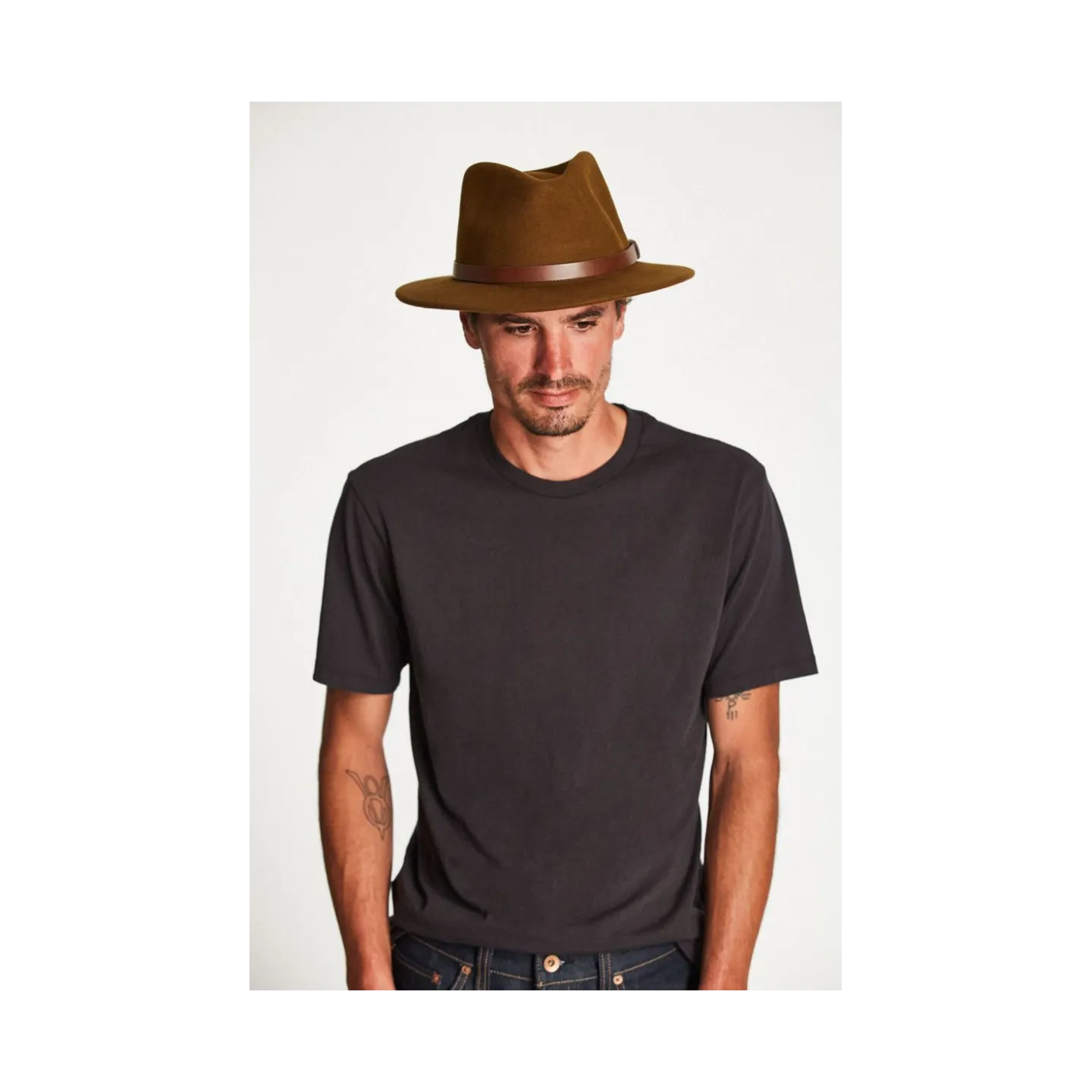 Chapeau Fedora Messer Feutre Laine Cognac - Brixton Reference : 4944 | Chapellerie Traclet