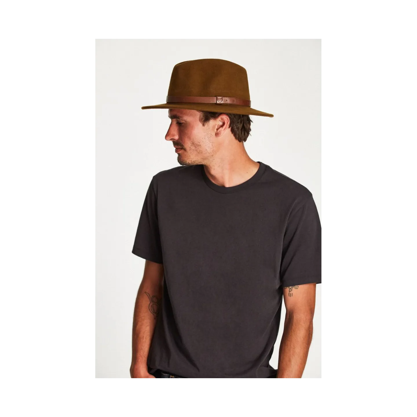 Cognac Wool Felt Fedora Hat Messer - Brixton Reference: 4944 | Traclet Hat Shop