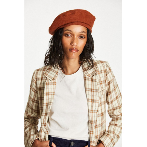 Audrey Felt Wool Rust Beret- Brixton