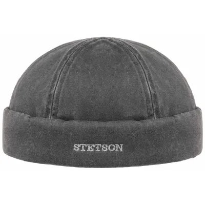 Quimper Docker Cap Black Cotton - Stetson Reference: 8272 | Traclet Hat Shop