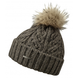 Brown Lanette Pom Pom Beanie - Stetson