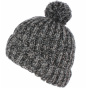 Citrus Beanie with Pompom in heather black