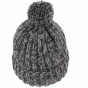 Citrus Beanie with Pompom in heather black