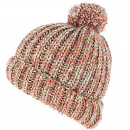 Citrus Beanie with Orange Pom-pom