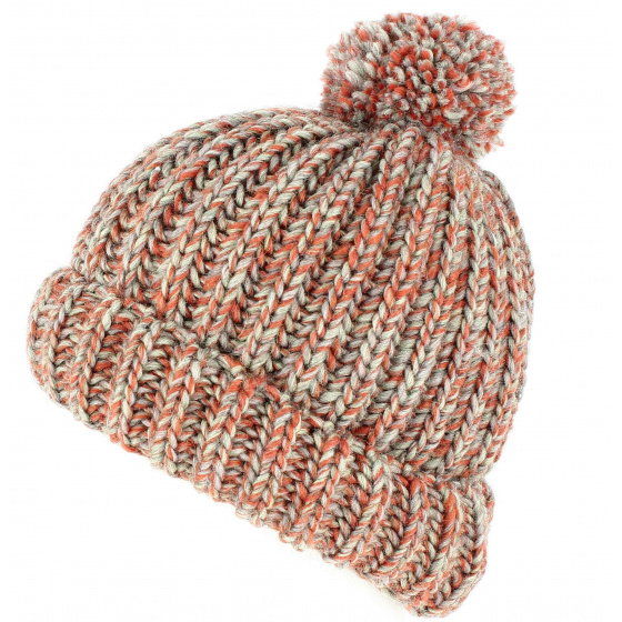 Citrus Beanie with Orange Pom-pom