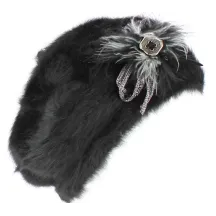 Béret Angora Charme Noir - TRACLET Reference : 4246 | Chapellerie Traclet
