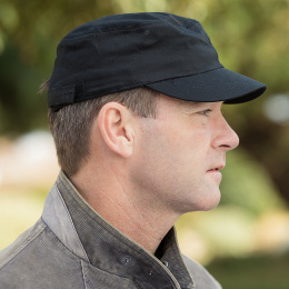 Black Cotton Army Cap - Result Headwear