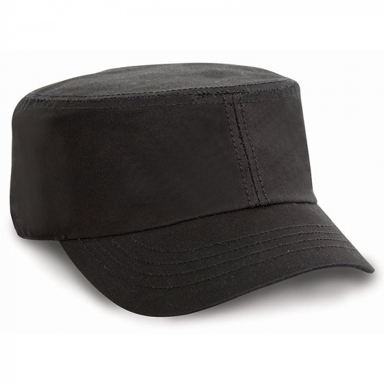 Black Cotton Army Cap - Result Headwear