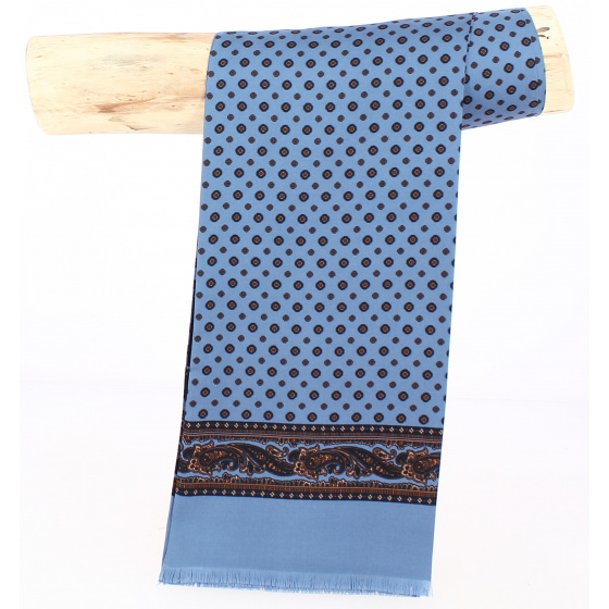 Sky blue scarf with silk patterns - City Sport