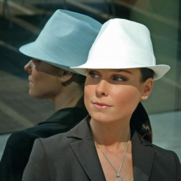 hip hop hat - Chapeau Trilby Petit Hip-Hop Coton Blanc