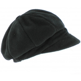 Abby Fleece Newsboy Cap Black - TRACLET